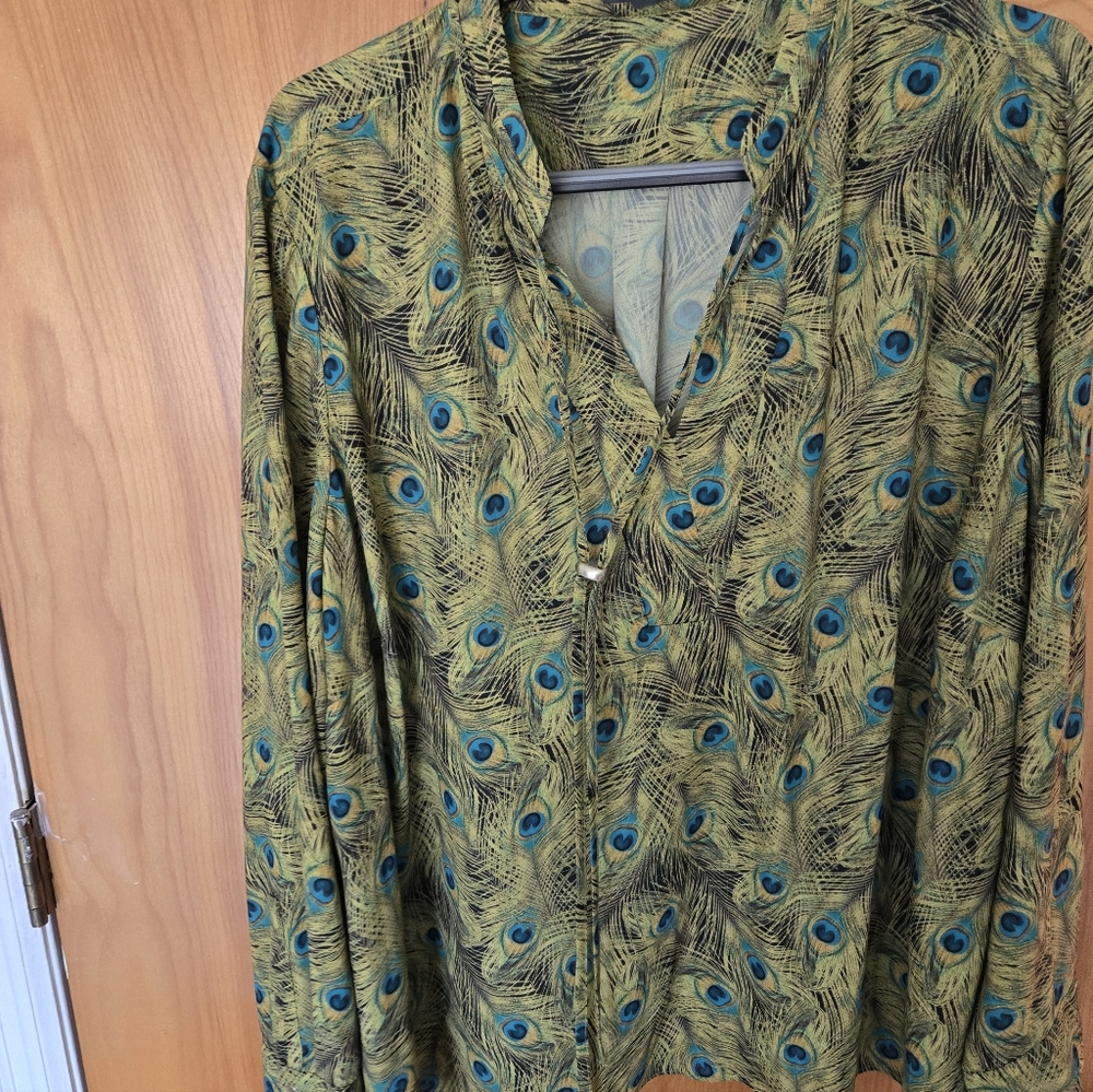 Peacock Feather Print Women's Shirt